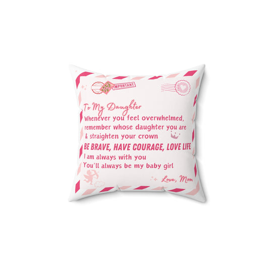 Huggable Message Pillow - Gift for Daughter, Love Mom