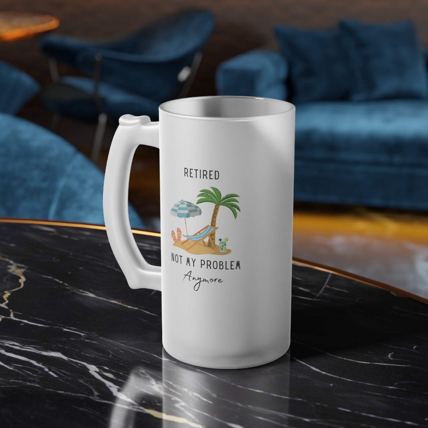 Retirement Frosted Glass Beer Mug