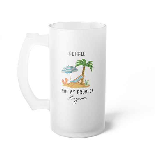 Retirement Frosted Glass Beer Mug