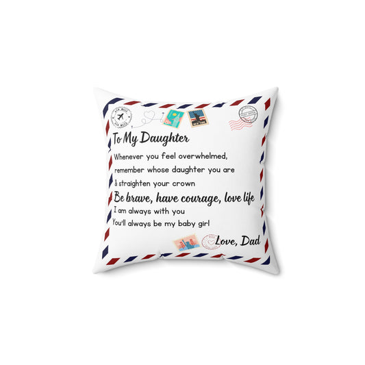 Huggable Message Pillow - Gift for Daughter, Love Dad