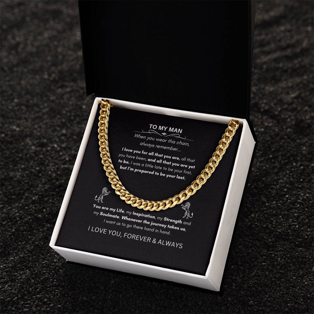 To My Man - Cuban Link Chain - Message Card