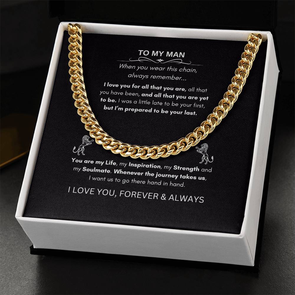 To My Man - Cuban Link Chain - Message Card