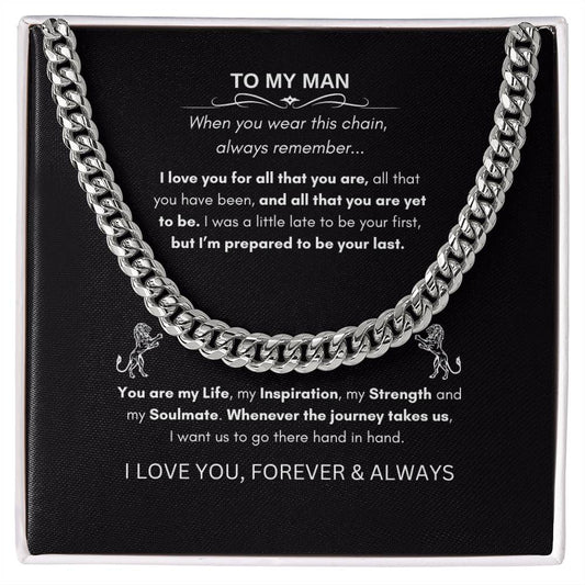 To My Man - Cuban Link Chain - Message Card