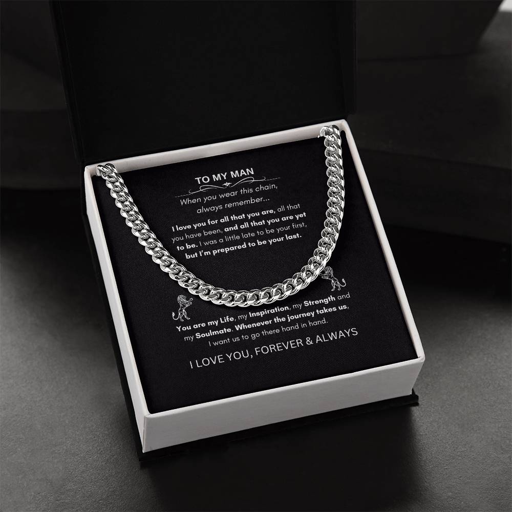 To My Man - Cuban Link Chain - Message Card