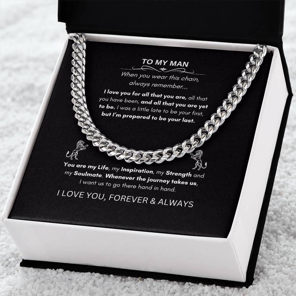 To My Man - Cuban Link Chain - Message Card