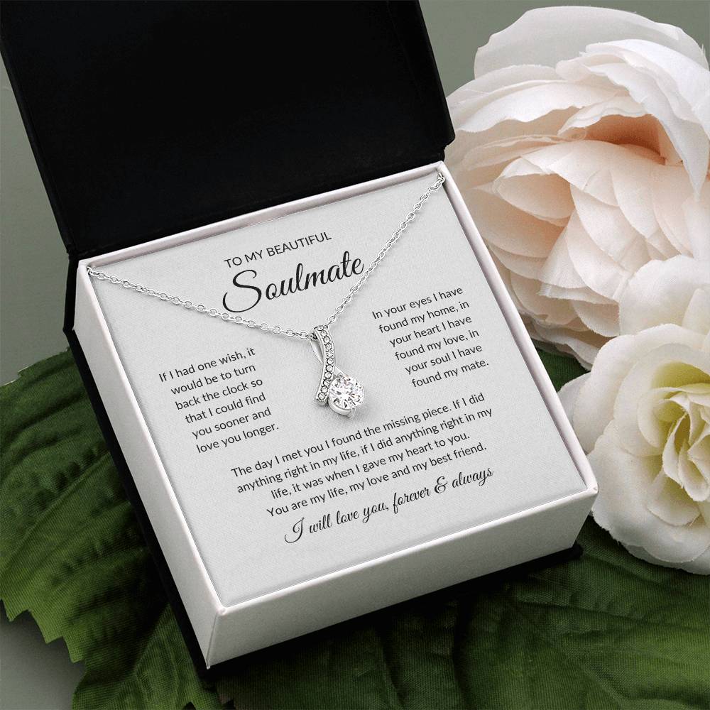 Beautiful Gift for Soulmate - "I will love you, forever & always" Necklace