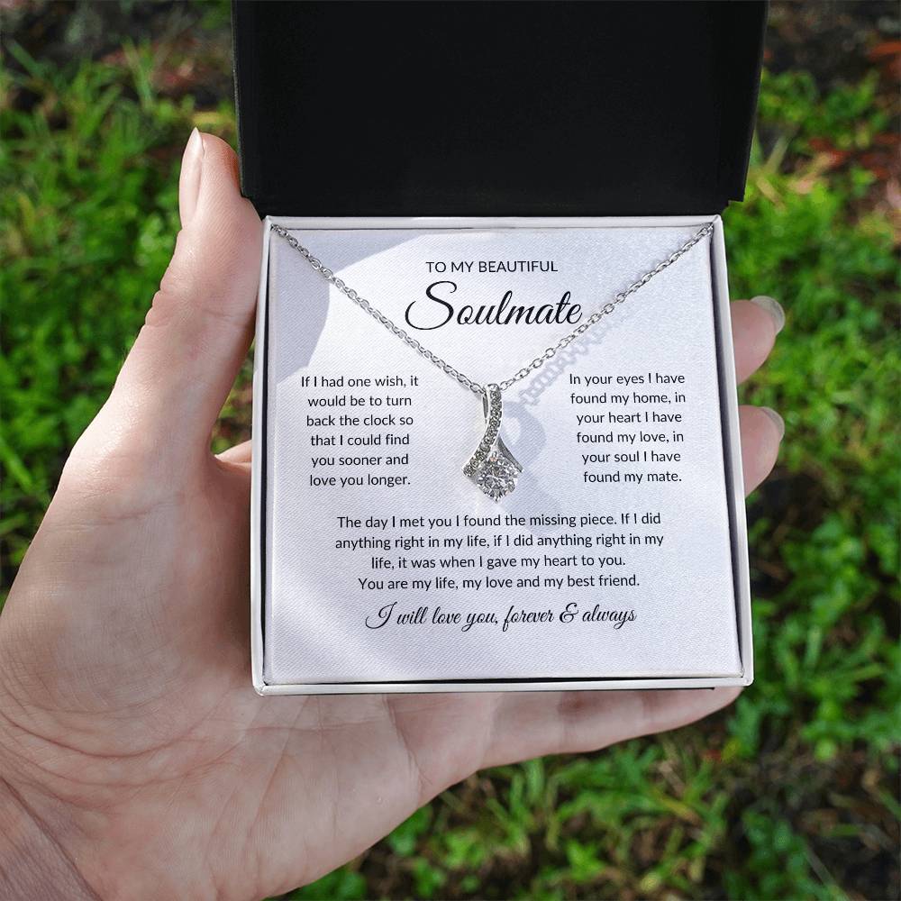 Beautiful Gift for Soulmate - "I will love you, forever & always" Necklace