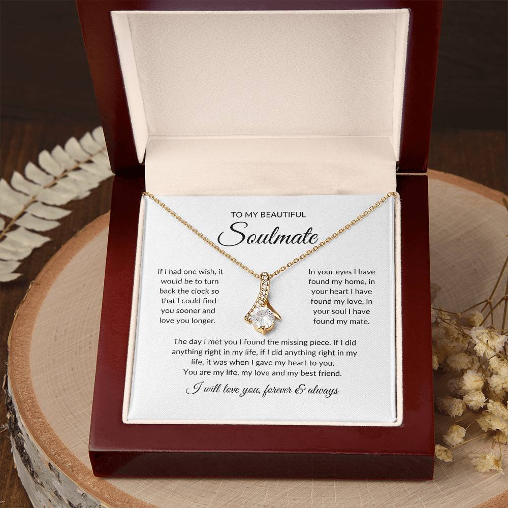 Beautiful Gift for Soulmate - "I will love you, forever & always" Necklace