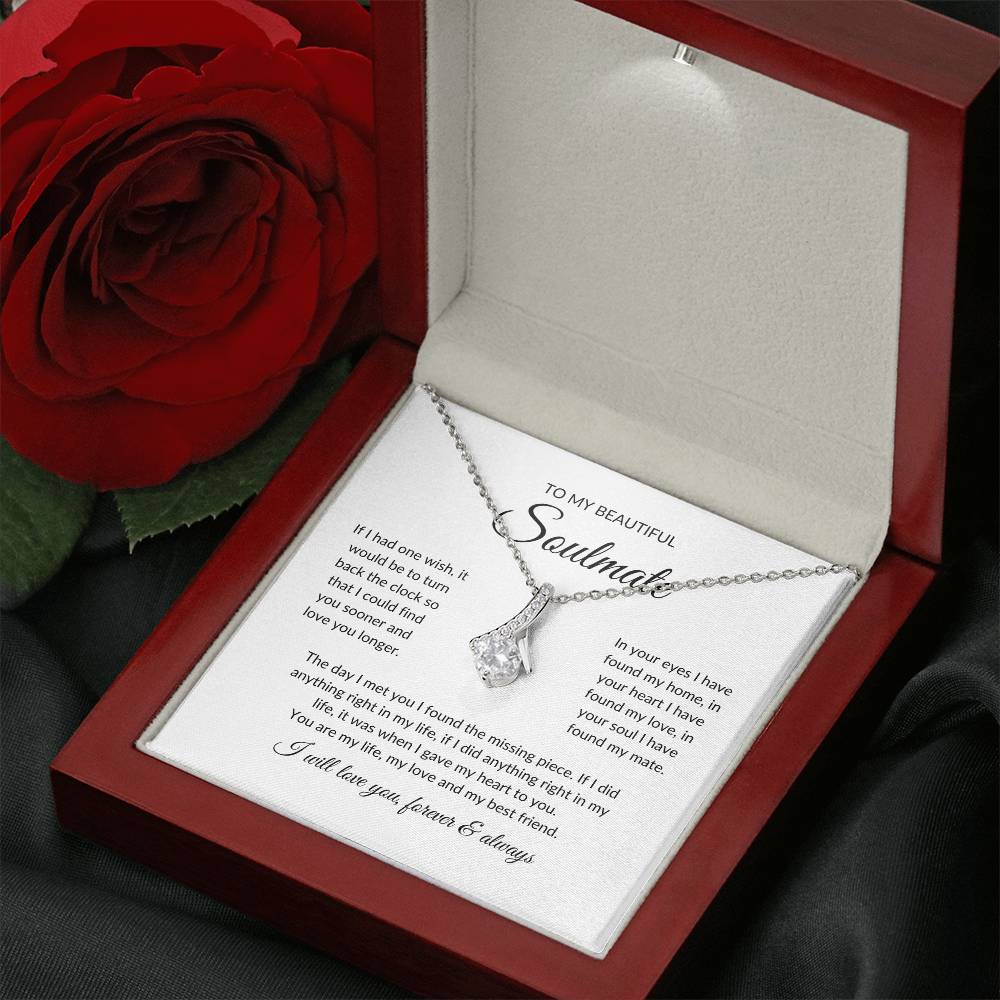 Beautiful Gift for Soulmate - "I will love you, forever & always" Necklace