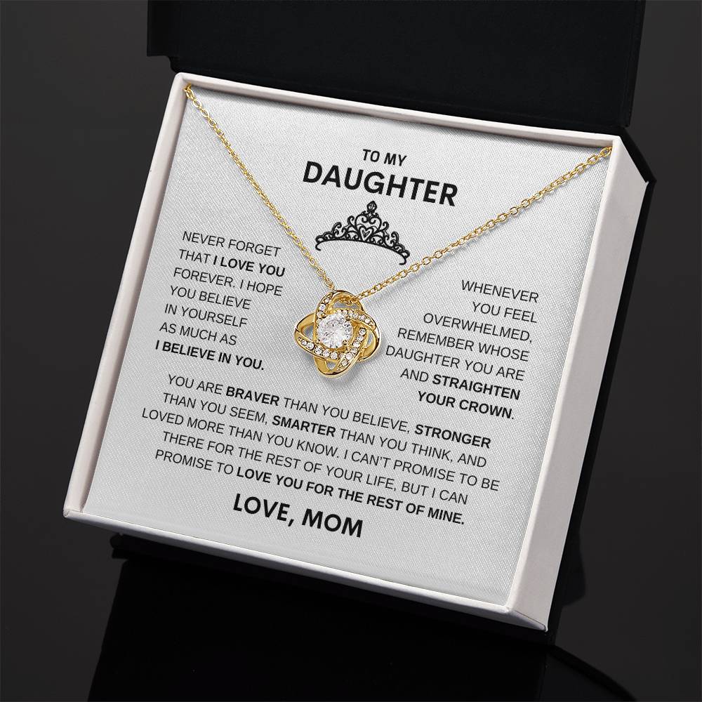 Beautiful Gift for Daughter From Mom "Straighten Your Crown" Necklace