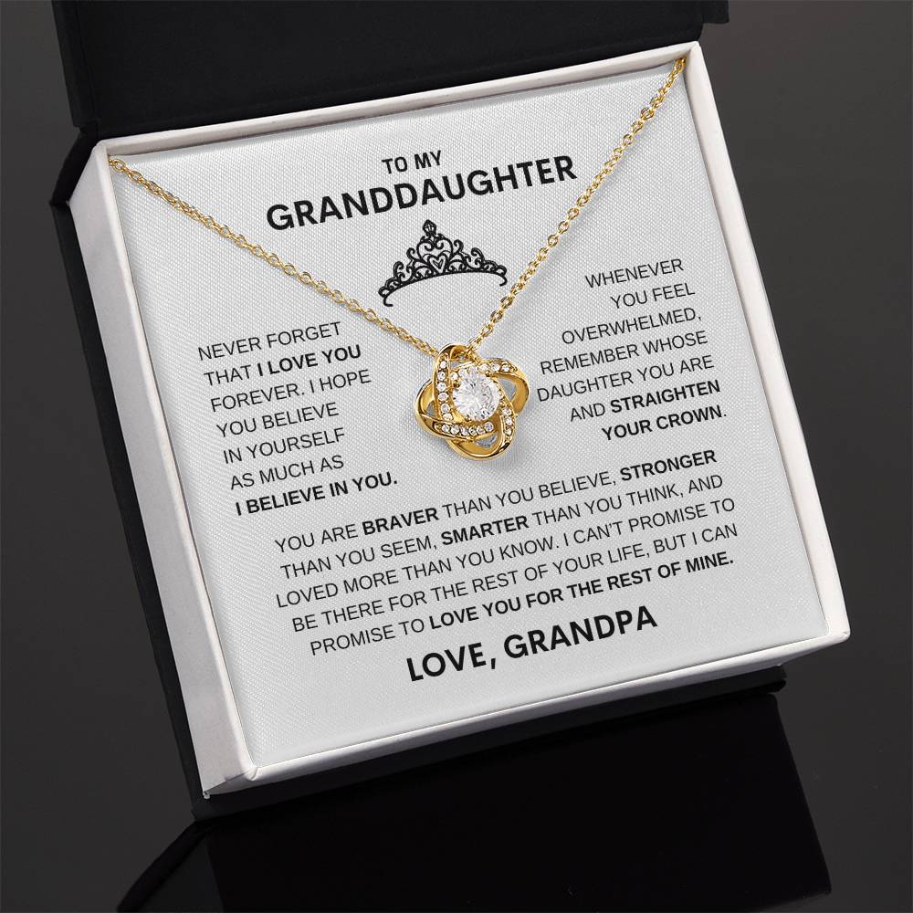 Beautiful Gift for Granddaughter From Grandpa "Straighten Your Crown" Necklace