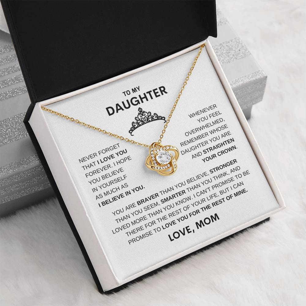 Beautiful Gift for Daughter From Mom "Straighten Your Crown" Necklace