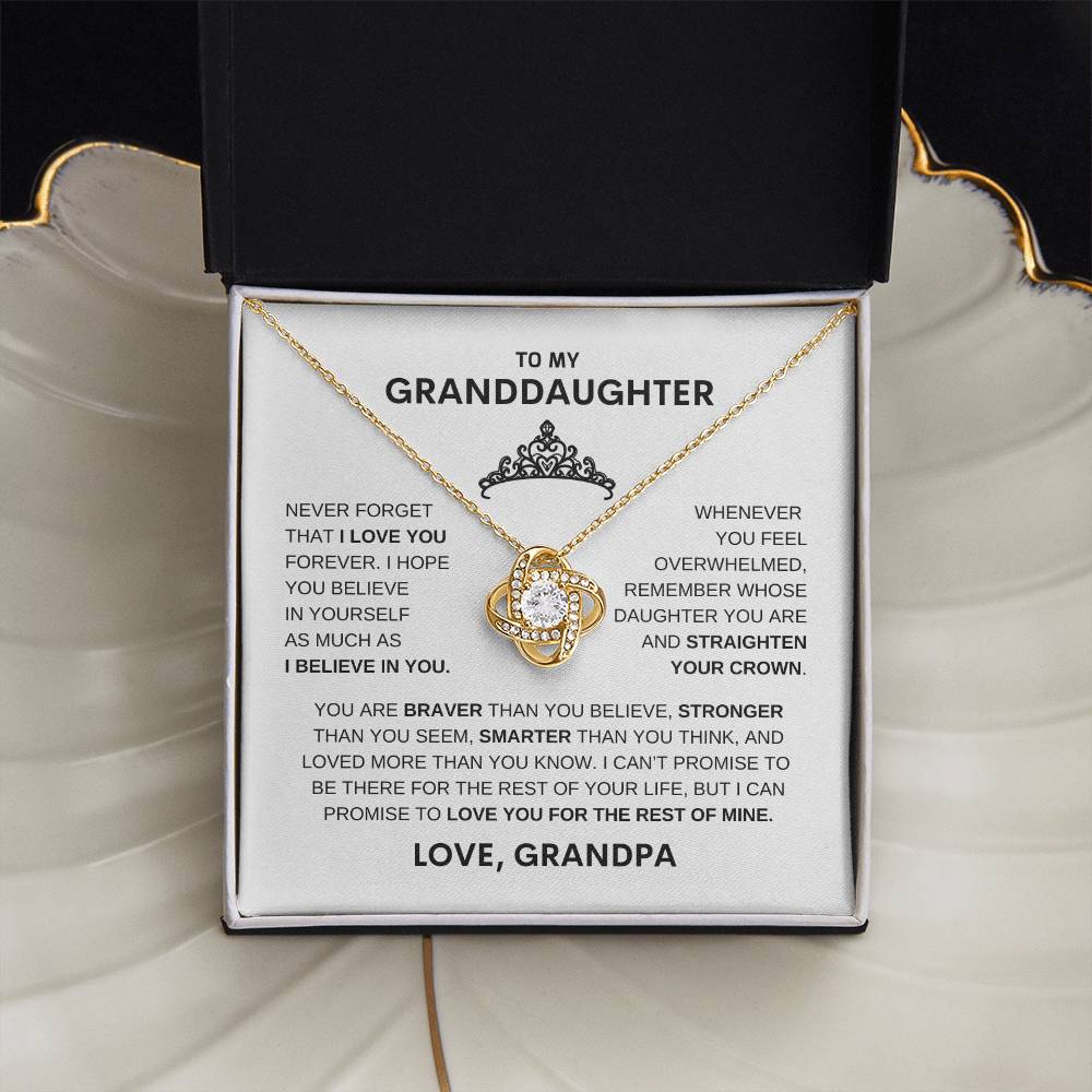 Beautiful Gift for Granddaughter From Grandpa "Straighten Your Crown" Necklace