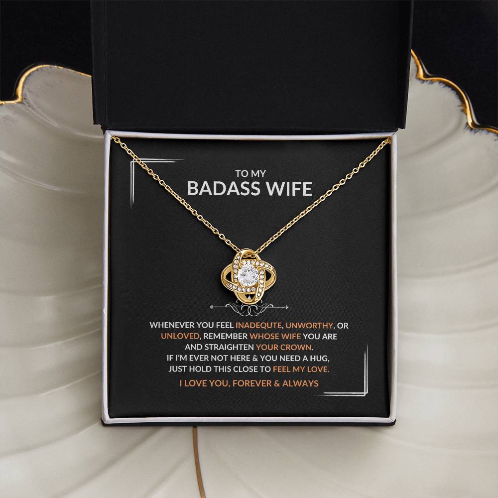 (LIMITED STOCK) To My Badass Wife - Love Knot Necklace