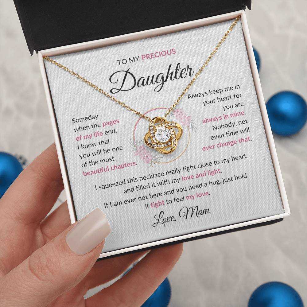 Beautiful Gift for Daughter - "Love, Mom" Necklace