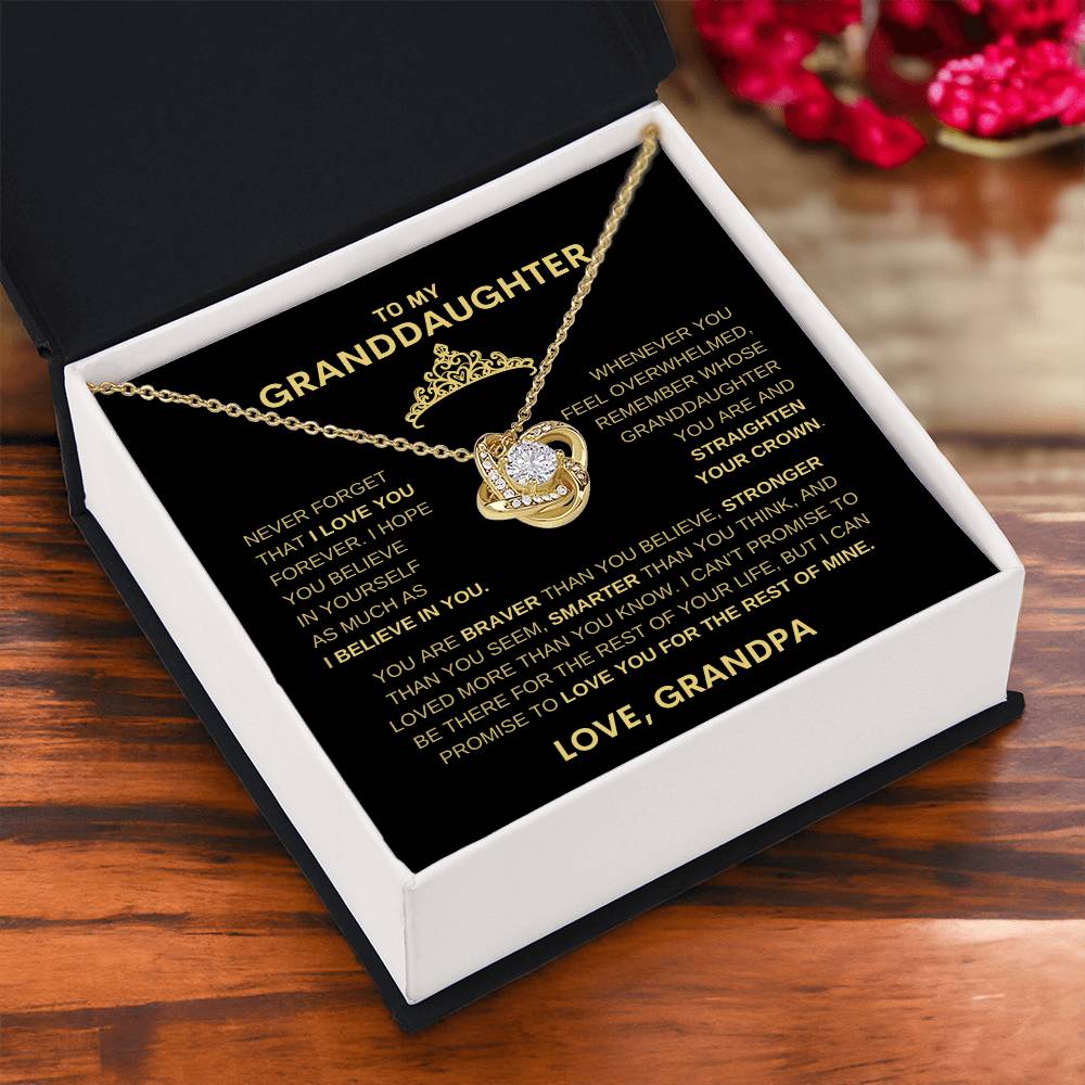 Beautiful Gift for Granddaughter From Grandpa "Never Forget That I believe in you" Necklace