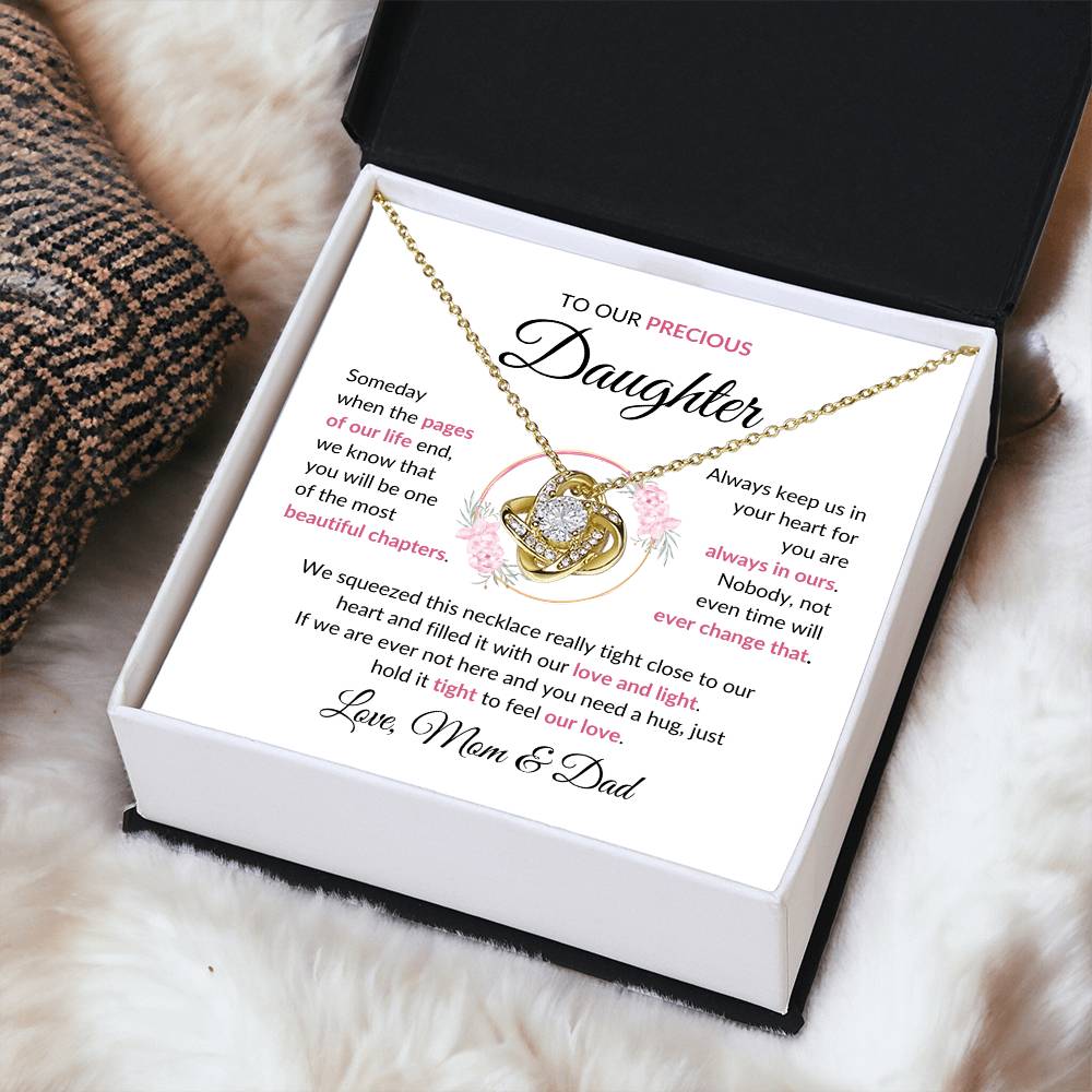 Beautiful Gift for Daughter - "Love, Mom & Dad" Necklace