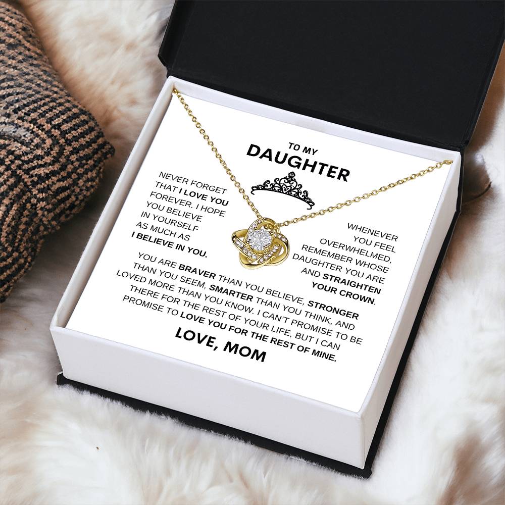 Beautiful Gift for Daughter From Mom "Straighten Your Crown" Necklace