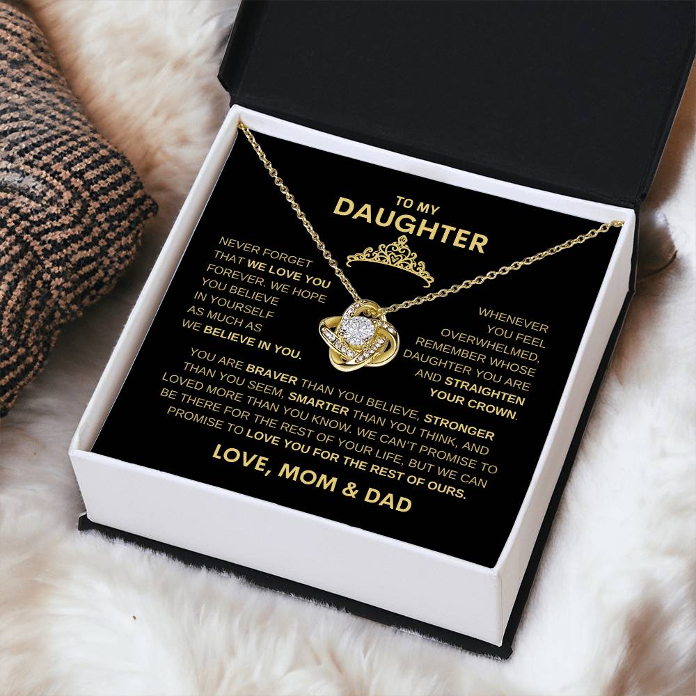 Beautiful Gift for Daughter From Mom & Dad "Never Forget That I believe in you" Necklace