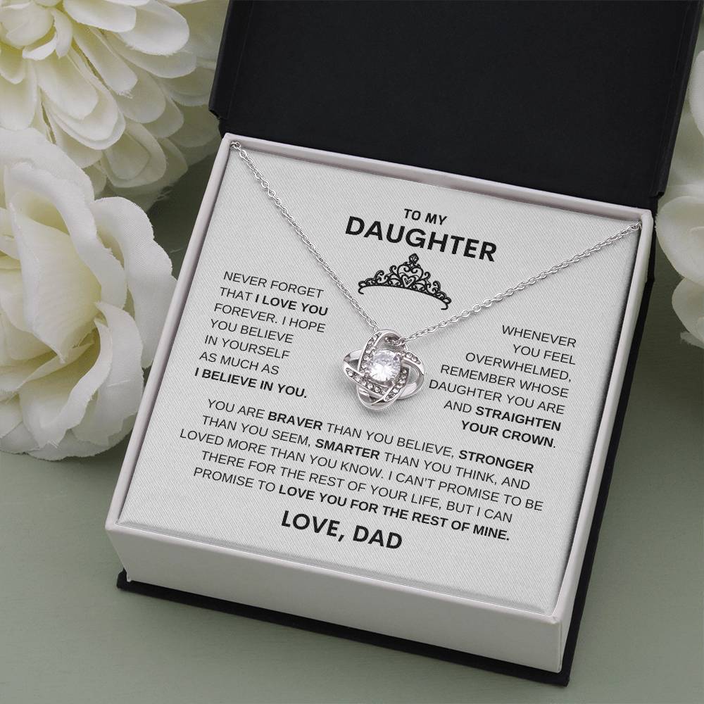 Beautiful Gift for Daughter From Dad "Straighten Your Crown" Necklace