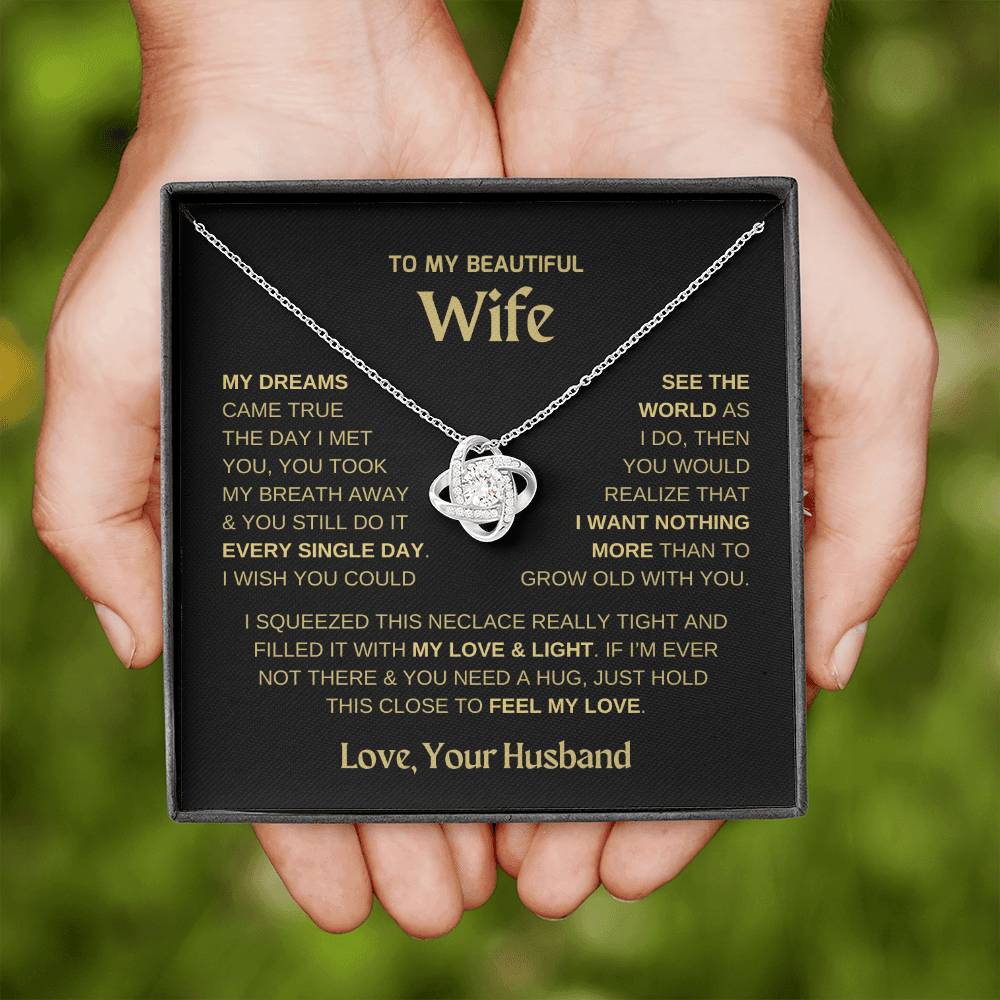 To My Beautiful Wife - "Love, Your Husband" Necklace