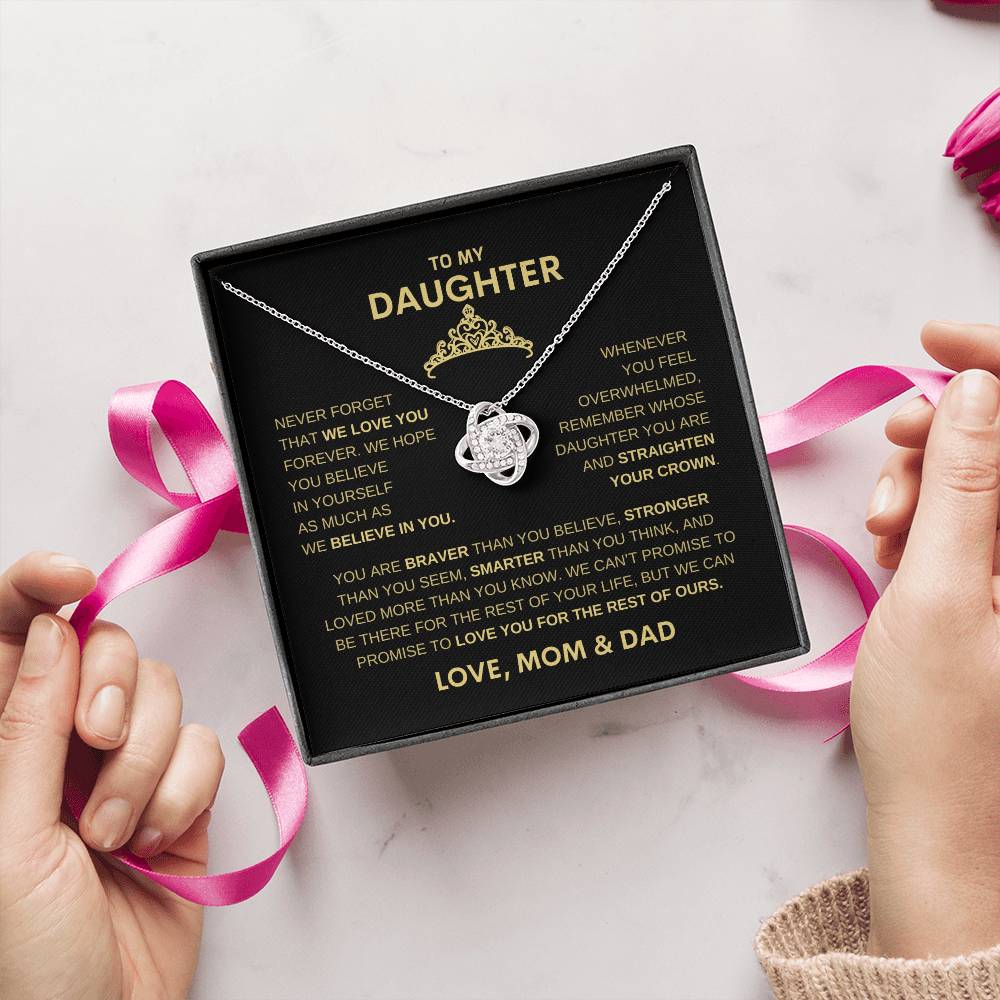 Beautiful Gift for Daughter From Mom & Dad "Never Forget That I believe in you" Necklace