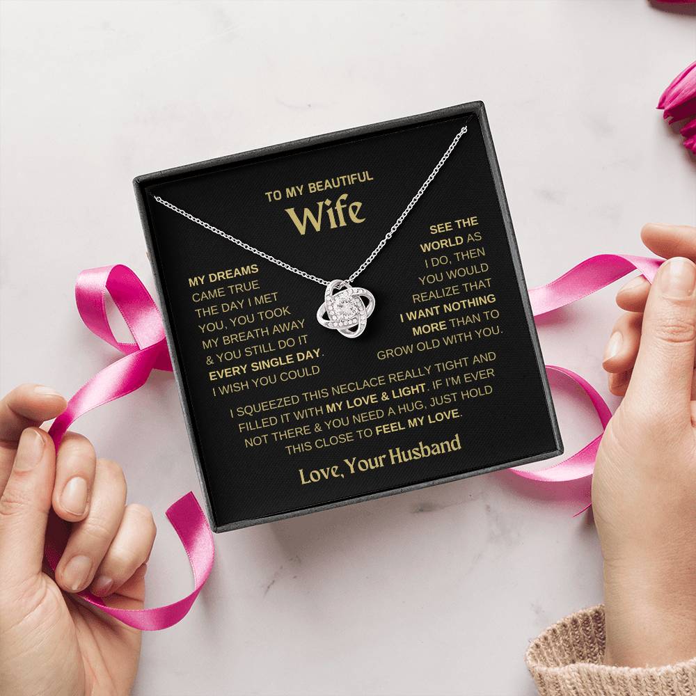 To My Beautiful Wife - "Love, Your Husband" Necklace