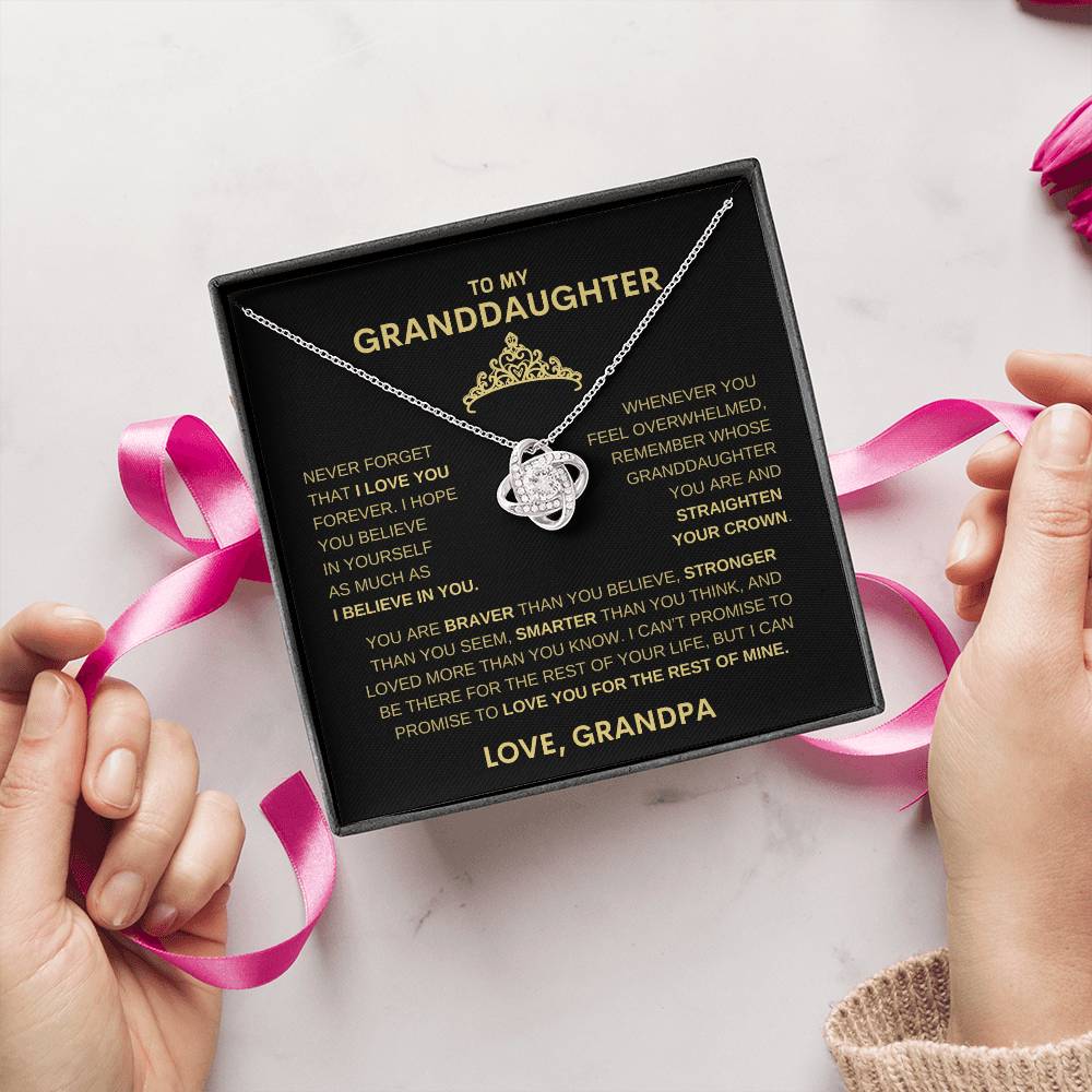 Beautiful Gift for Granddaughter From Grandpa "Never Forget That I believe in you" Necklace