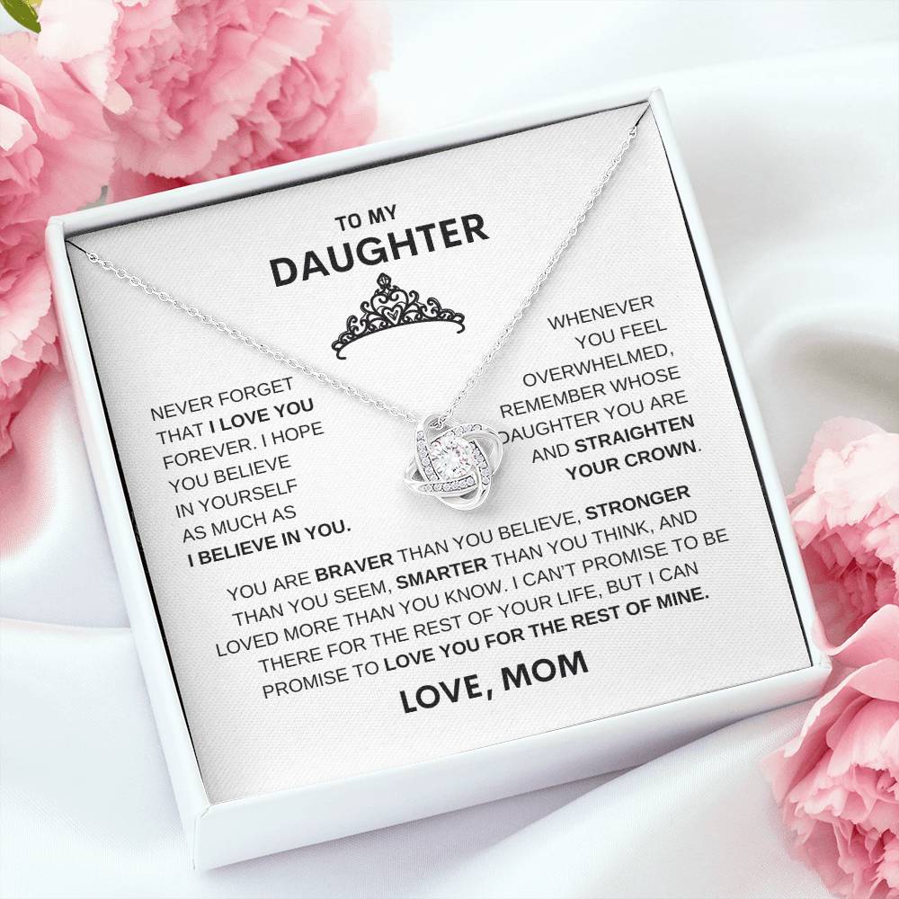 Beautiful Gift for Daughter From Mom "Straighten Your Crown" Necklace