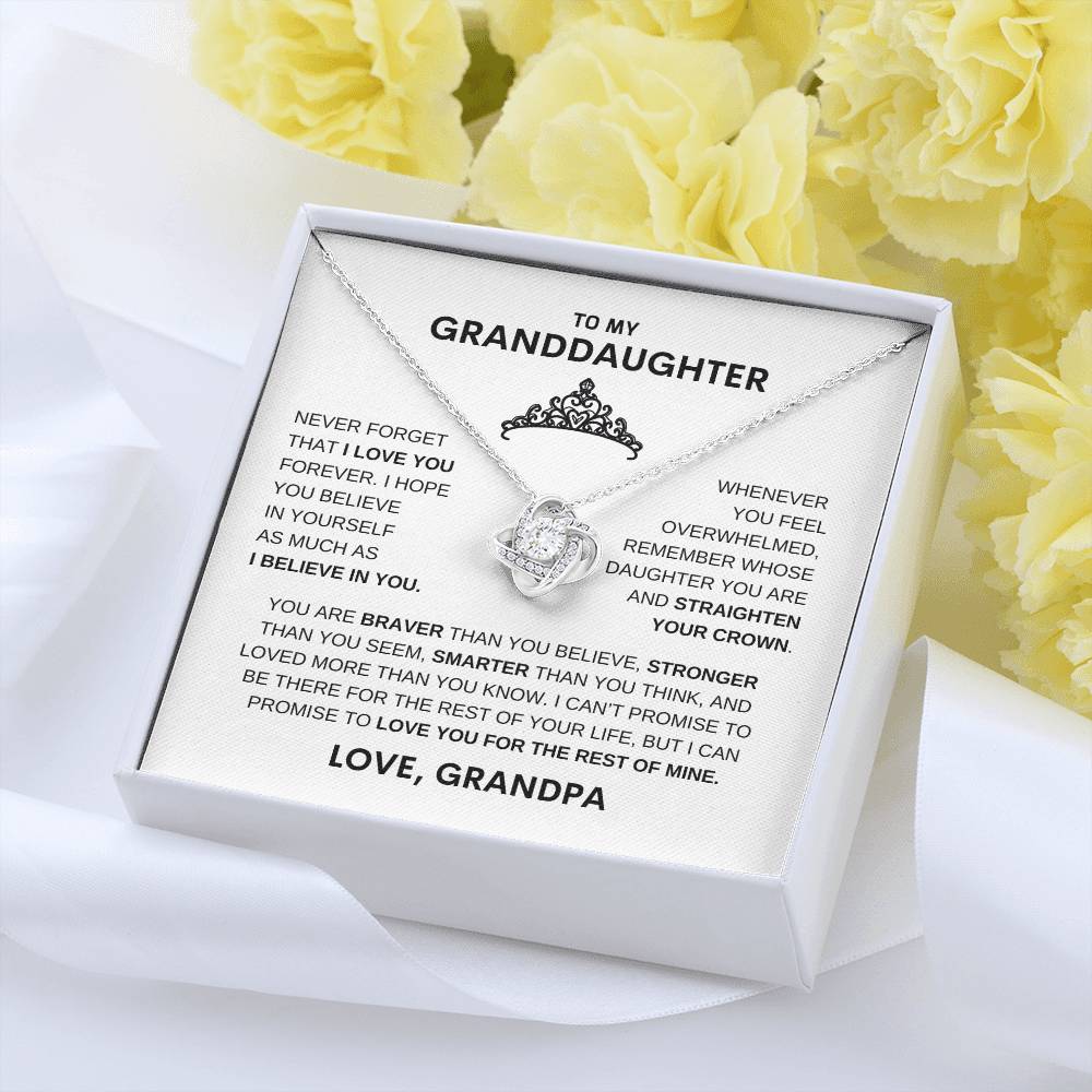 Beautiful Gift for Granddaughter From Grandpa "Straighten Your Crown" Necklace