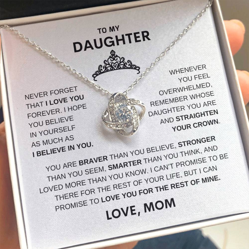 Beautiful Gift for Daughter From Mom "Straighten Your Crown" Necklace