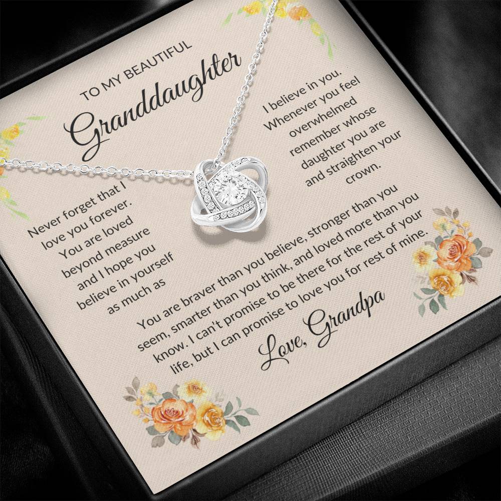 Beautiful Gift for Granddaughter, "Love, Grandpa" Necklace