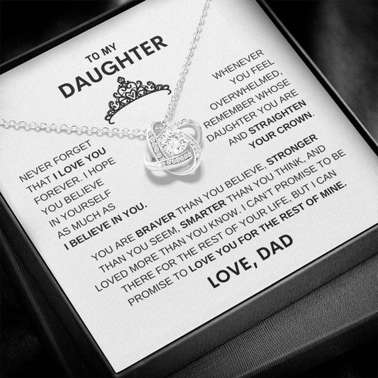 Beautiful Gift for Daughter From Dad "Straighten Your Crown" Necklace