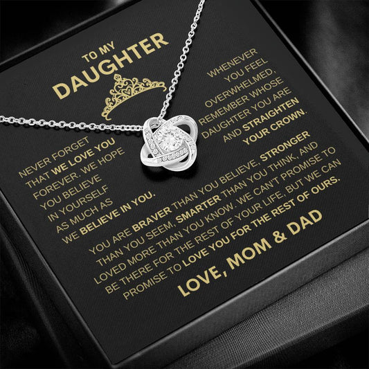 Beautiful Gift for Daughter From Mom & Dad "Never Forget That I believe in you" Necklace