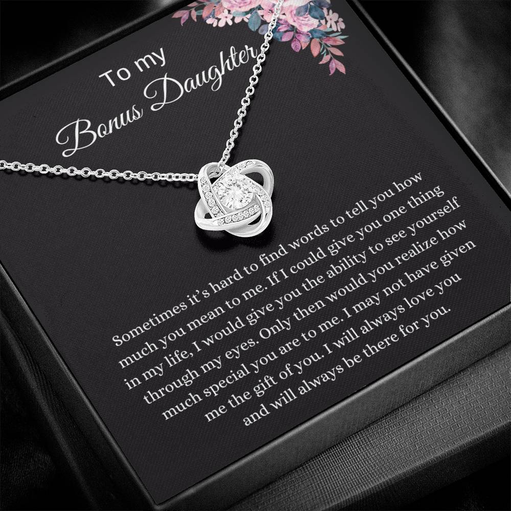 Gift for Bonus Daughter - "How Much You Mean To Me" Necklace