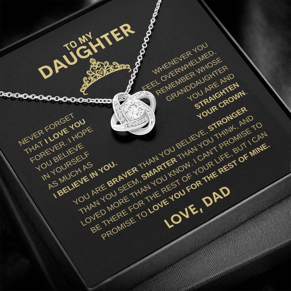 Beautiful Gift for Daughter From Dad "Never Forget That I believe in you" Necklace