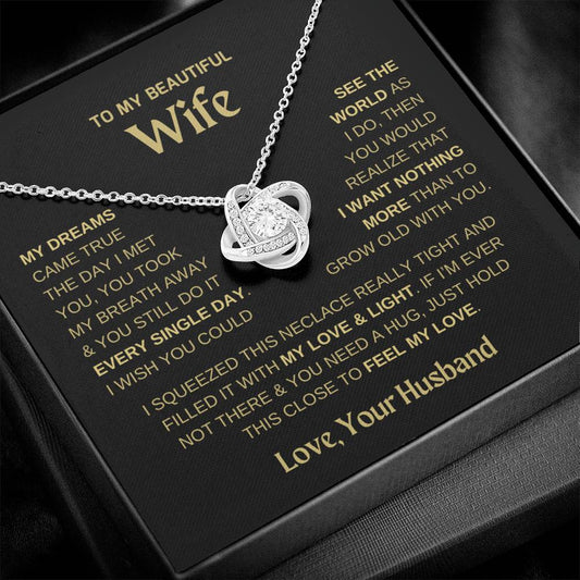 To My Beautiful Wife - "Love, Your Husband" Necklace