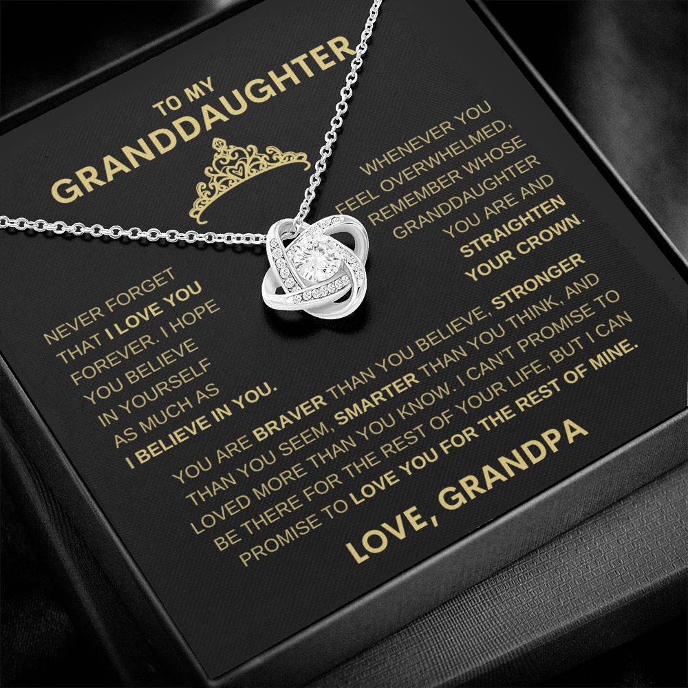 Beautiful Gift for Granddaughter From Grandpa "Never Forget That I believe in you" Necklace