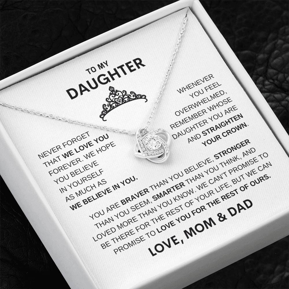 Beautiful Gift for Daughter From Mom & Dad "Straighten Your Crown" Necklace