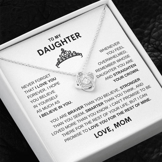 Beautiful Gift for Daughter From Mom "Straighten Your Crown" Necklace