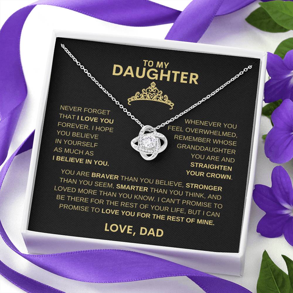 Beautiful Gift for Daughter From Dad "Never Forget That I believe in you" Necklace