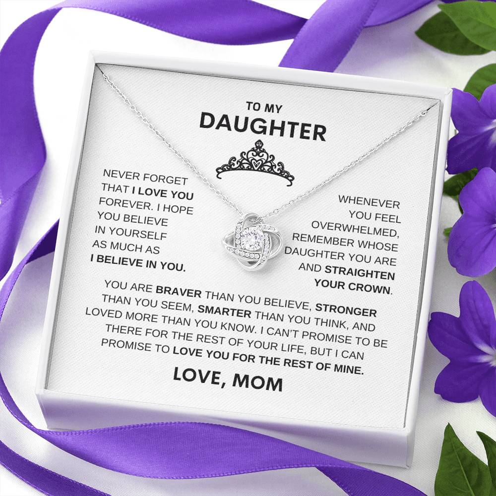 Beautiful Gift for Daughter From Mom "Straighten Your Crown" Necklace