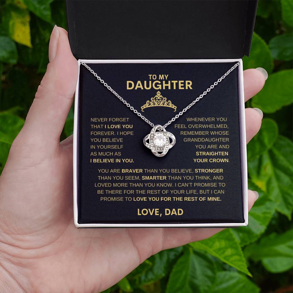 Beautiful Gift for Daughter From Dad "Never Forget That I believe in you" Necklace