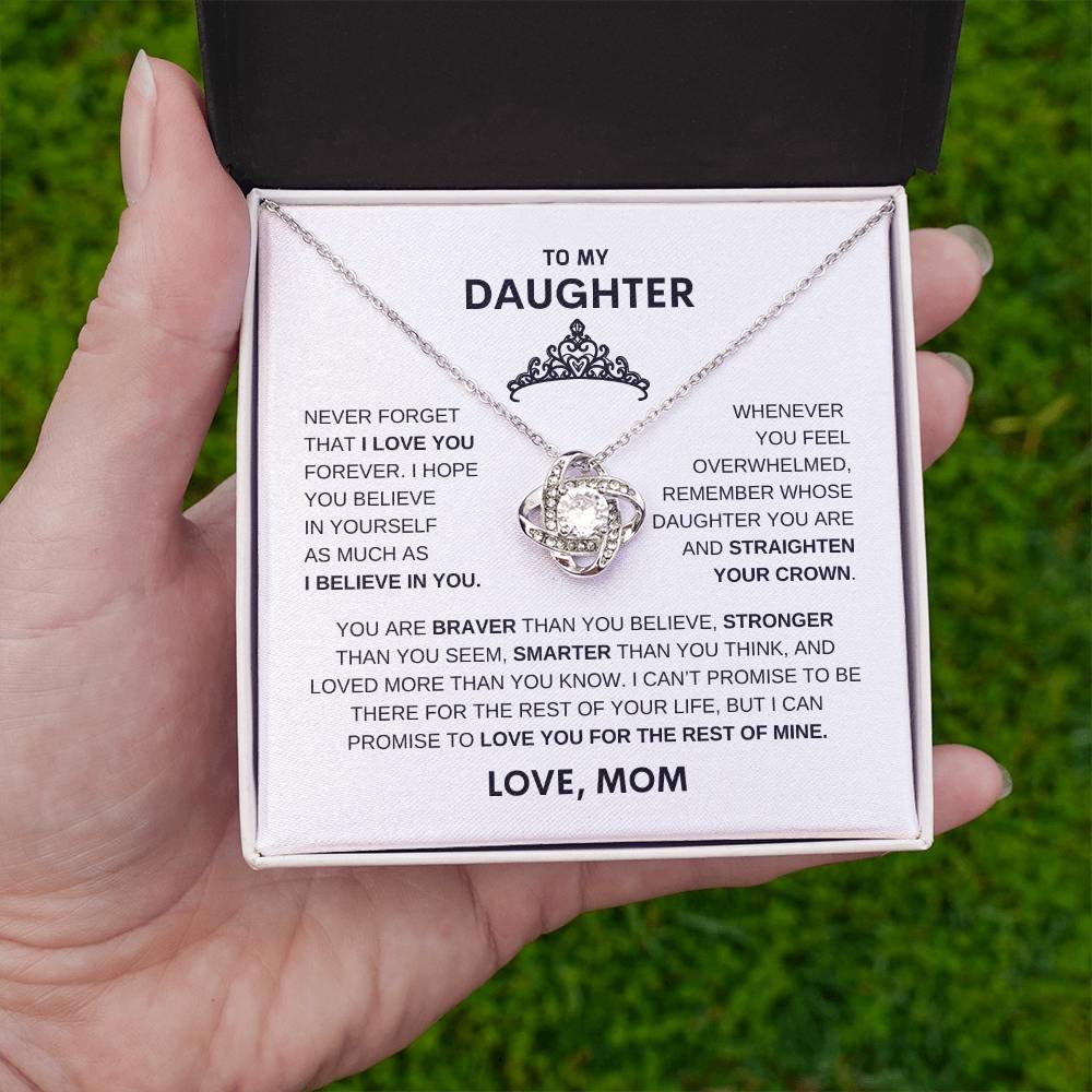 Beautiful Gift for Daughter From Mom "Straighten Your Crown" Necklace