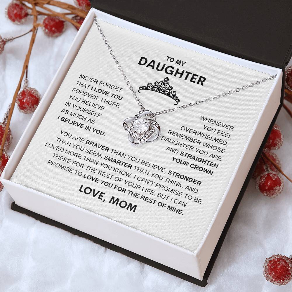 Beautiful Gift for Daughter From Mom "Straighten Your Crown" Necklace