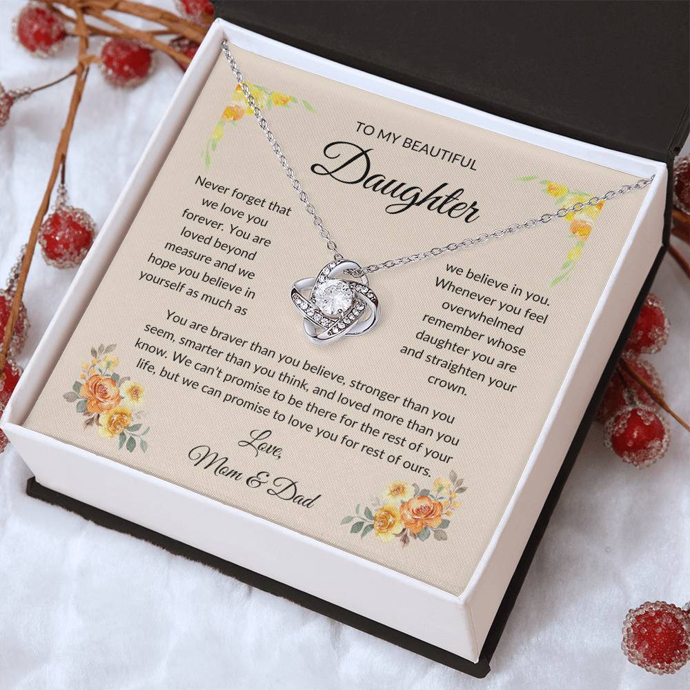 Beautiful Gift for Daughter, "Love, Mom & Dad" Necklace