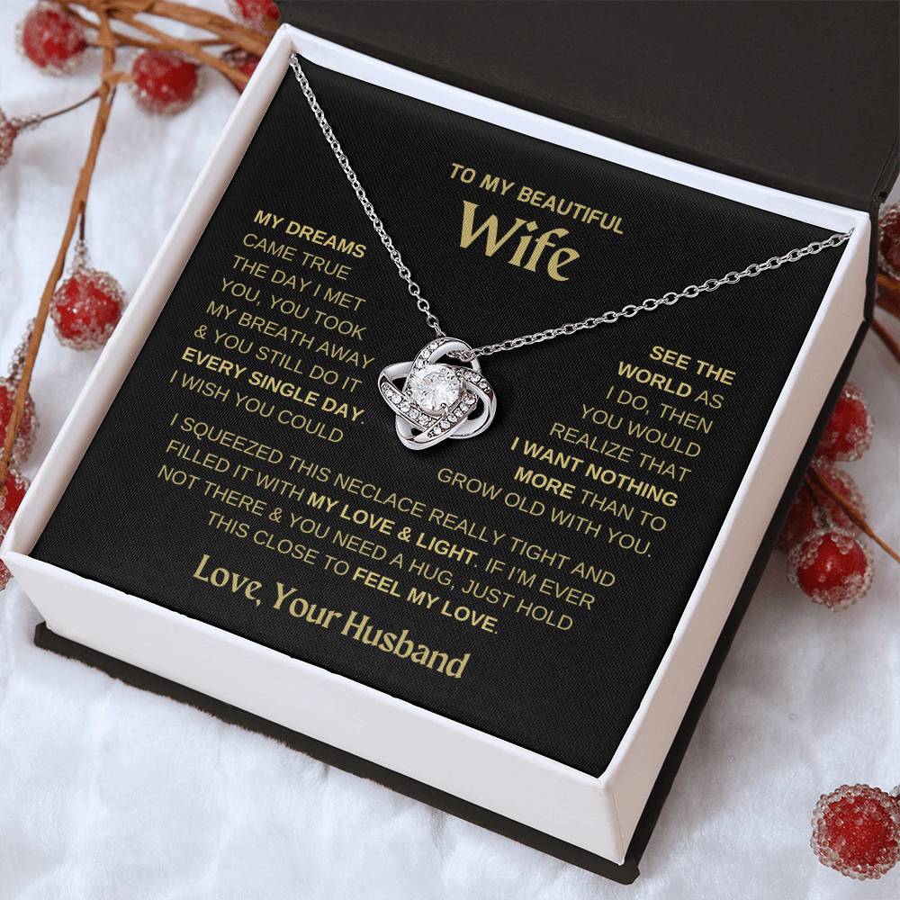 To My Beautiful Wife - "Love, Your Husband" Necklace