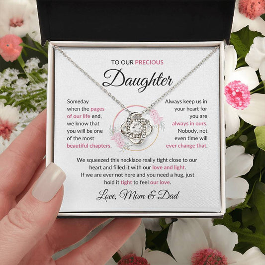 Beautiful Gift for Daughter - "Love, Mom & Dad" Necklace