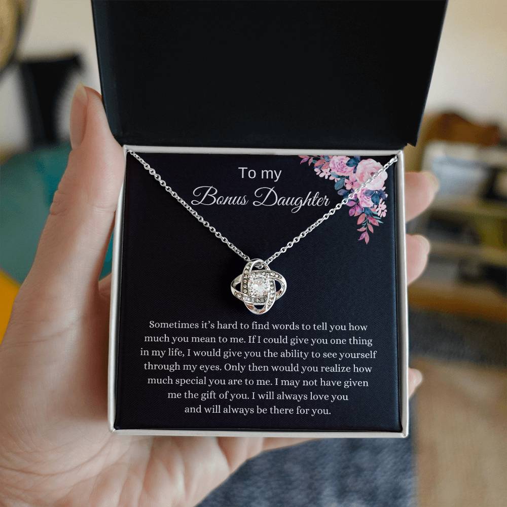 Gift for Bonus Daughter - "How Much You Mean To Me" Necklace