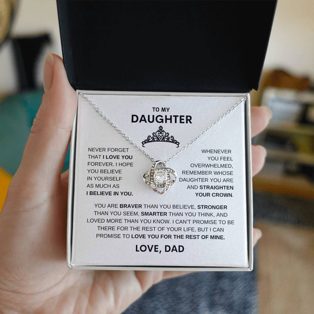 Beautiful Gift for Daughter From Dad "Straighten Your Crown" Necklace